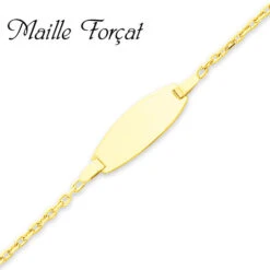 Gourmette Baptême Or Jaune à Graver Féerique