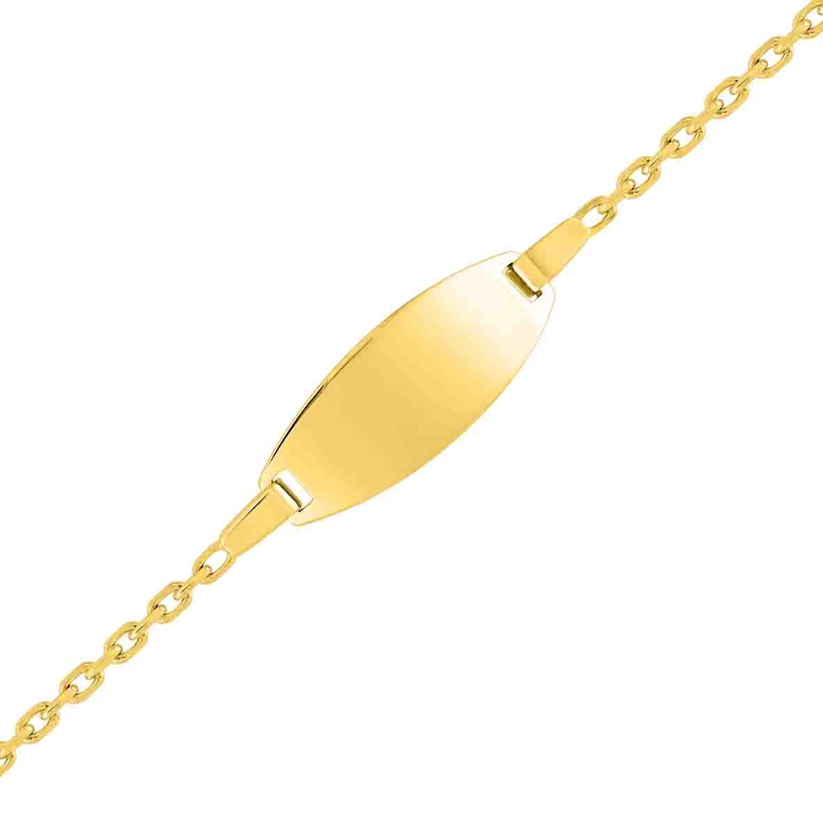 Gourmette Baptême Or Jaune à Graver Lara