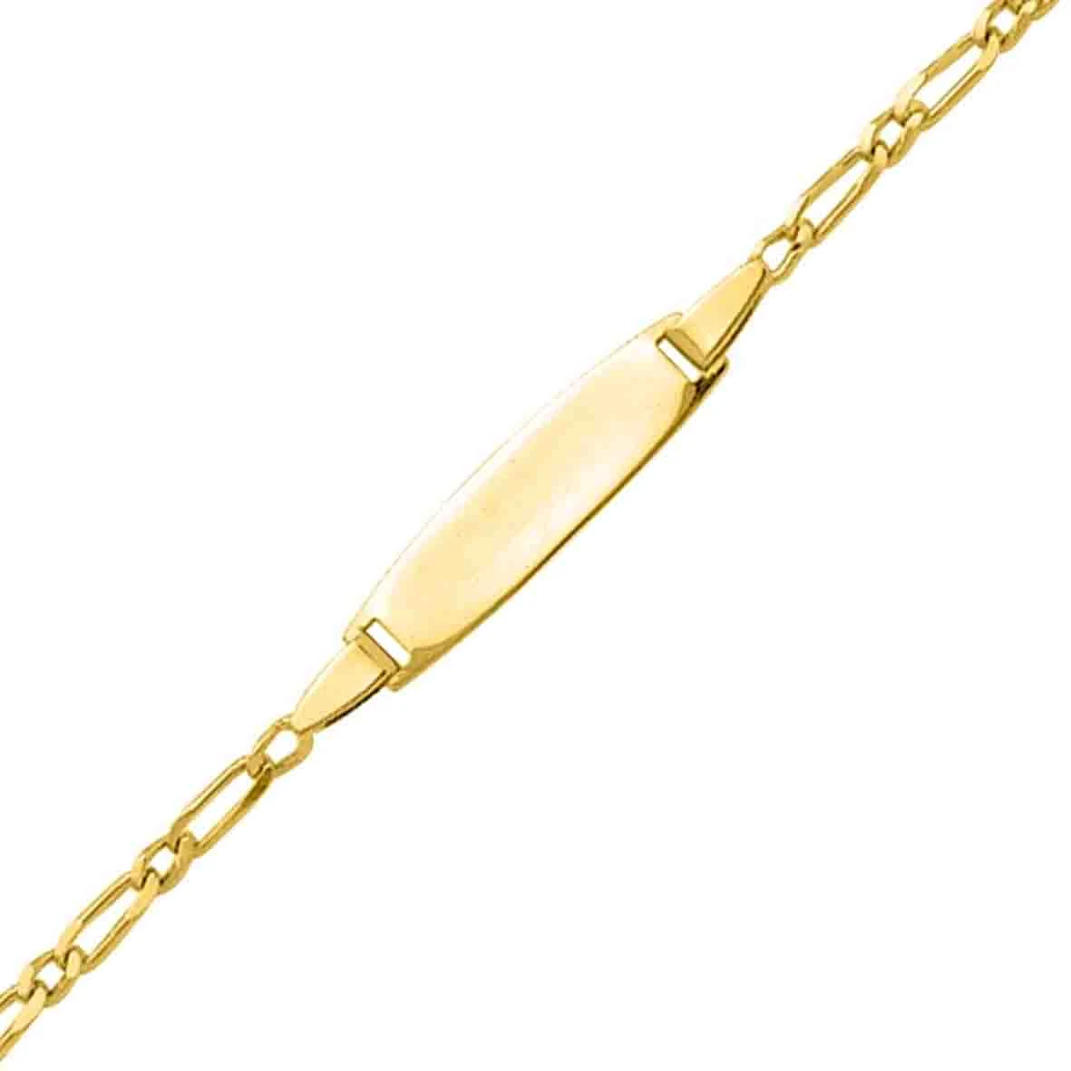 Gourmette Baptême Or Jaune à Graver Mahea