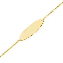 Gourmette BaptĂȘme Or Jaune Ă Graver Matsuo