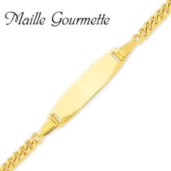 Gourmette BaptĂȘme Or Jaune Ă Graver Maude