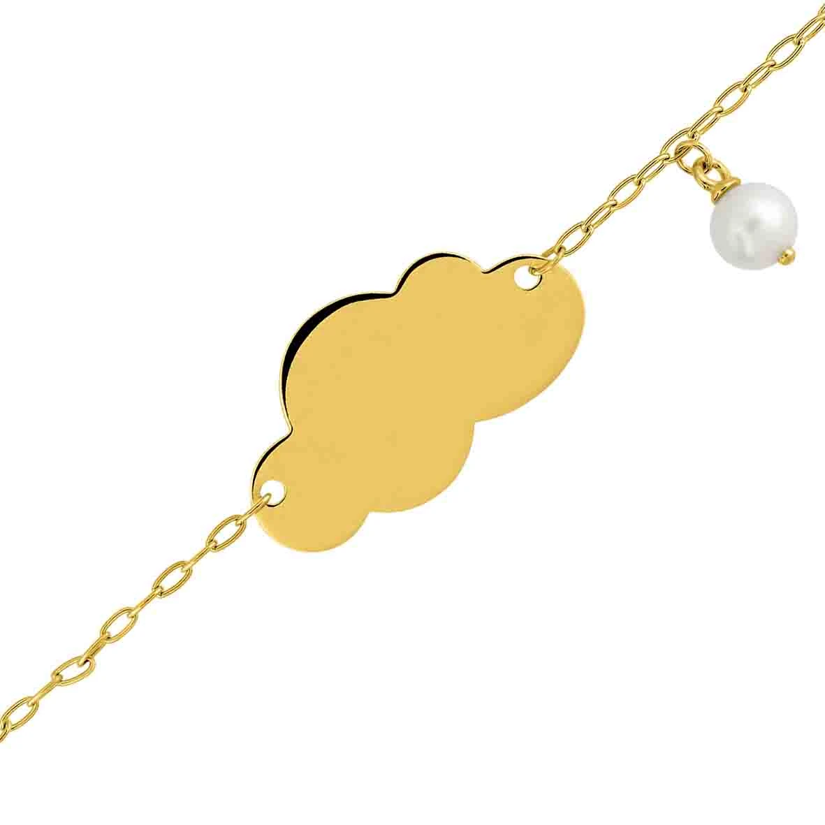 Gourmette Baptême Or Jaune à Graver Naïa