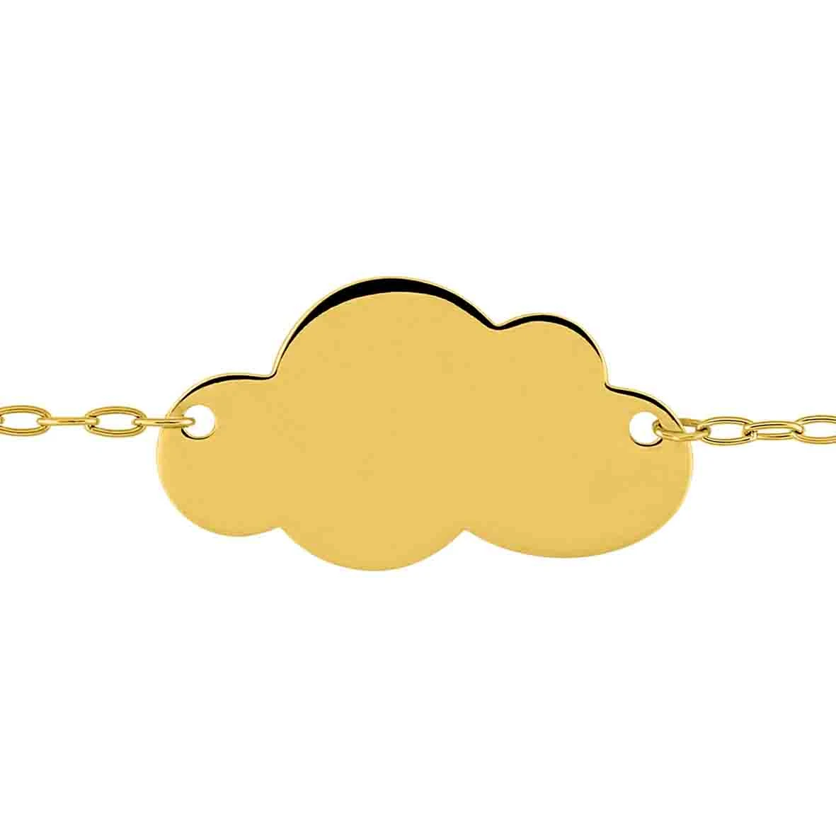 Gourmette Baptême Or Jaune à Graver Naïa – Image 2