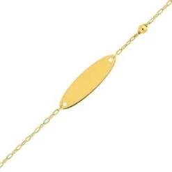 Gourmette Baptême Or Jaune à Graver Ocella