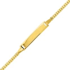 Gourmette Baptême Or Jaune à Graver Rose