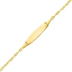 Gourmette Baptême Or Jaune à Graver Sakura