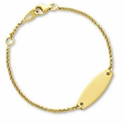 Gourmette Bébé Plaque Rectangle Augis En Or Jaune Laïsa J10105X000