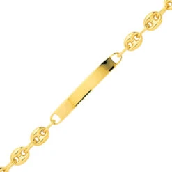 Gourmette Identité Or Jaune Grain De Café 6mm - 8.85g