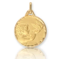 Médaille Ange Or Jaune 16 Mm Raina - XR3368
