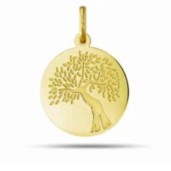 Médaille Arbre De Vie Or Jaune - 18 Mm -Ashley - 248400225