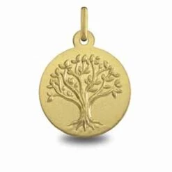 Médaille Arbre De Vie Or Jaune - 18 Mm -Marjorie - 1604466M