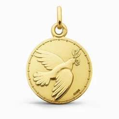 Médaille Douce Colombe Augis En Or Jaune 18 Mm Cecilia - J10081X000