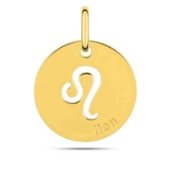 Médaille Pendentif Zodiaque Lion Or Jaune Anchali