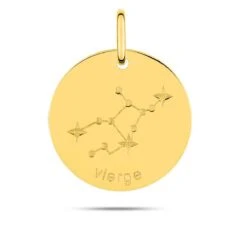 Médaille Pendentif Zodiaque Vierge Or Jaune Riku
