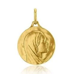 Médaille Ronde Vierge Au Voile Augis En Or Jaune 16 Mm Vahiria J5398X0000