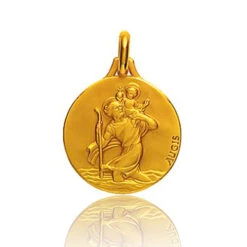 Médaille Saint Christophe Augis Patine Main 16 MmOr Jaune- J4942X0000