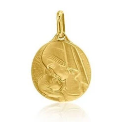 Médaille Vierge à L'Enfant En Or Jaune 16 Mm Yamina J4968X0000