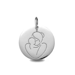 Médaille Vierge Or Blanc 16 Mm Mahea -1B962015