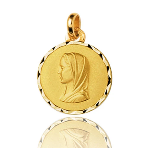 Médaille Vierge Or Jaune 15 Mm Aleyna -660109