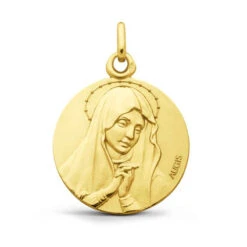 Médaille Vierge Pleine De Grâce En Or Jaune 18 Mm Manon J10080X000