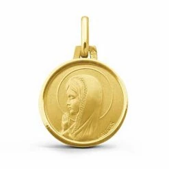 Médaille Vierge Priante Augis En Or Jaune 14 Mm Eleonora J5946X0000