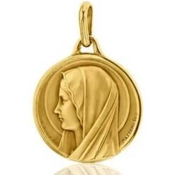 Médaille Vierge Santa Maria Augis Patine Main En Or Jaune 23 Mm Liana J5825X0000