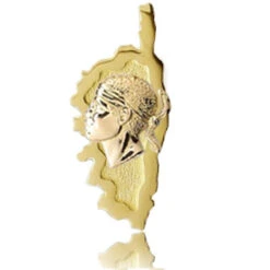 Pendentif Corse Tête De Maure Or Blanc Lucia - XPGM4T2