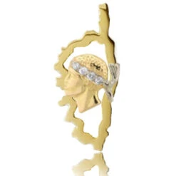 Pendentif Corse Tête De Maure Sertie De Diamants Or Blanc Thalicia - PGV4T13D