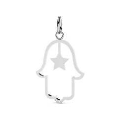 Pendentif Main De Fatma En Or Blanc - Akina -XPB815G