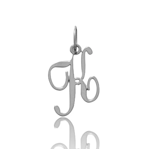 Pendentif Or Blanc Initiale K Lurilla