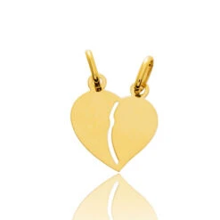 Pendentif Or Jaune Coeur Avec Double Bélière Or Jaune - -Kristina - 660122