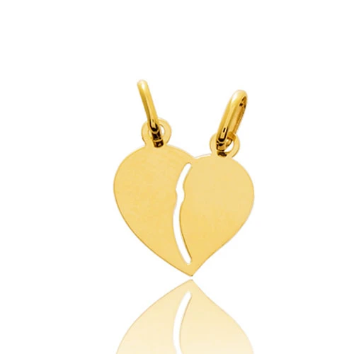 Pendentif Or Jaune Coeur Avec Double Bélière Or Jaune - -Kristina - 660122
