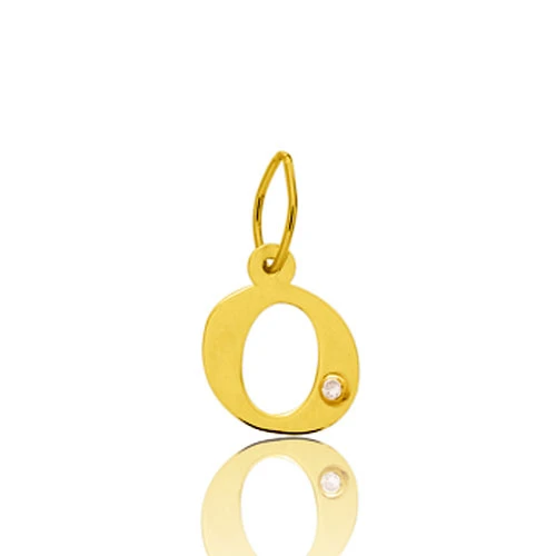 Pendentif Or Jaune Et Diamant 0,01ct Initiale O Sabrina