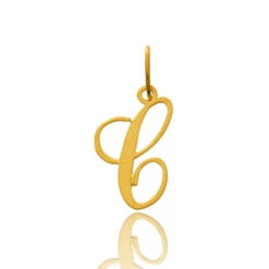 Pendentif Or Jaune Initiale C Delphine