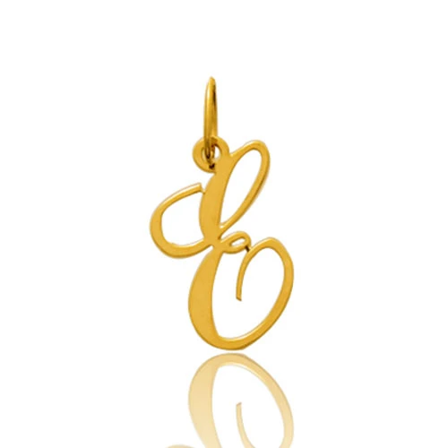 Pendentif Or Jaune Initiale E Jasmine