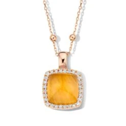 Pendentif Quartz Sur Oeil De Tigre Et Diamants One More - Pantelleria - 062373K