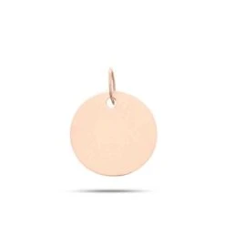 Pendentif Rond Or Blanc Or Rose - 15 Mm -Juliette - V7R