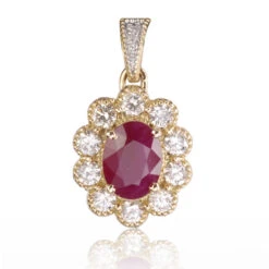 Pendentif Rubis Diamant Floriane - PE4458-R