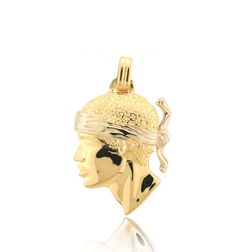 Pendentif TĂŞte De Maure Or Blanc Dakota - XPT2